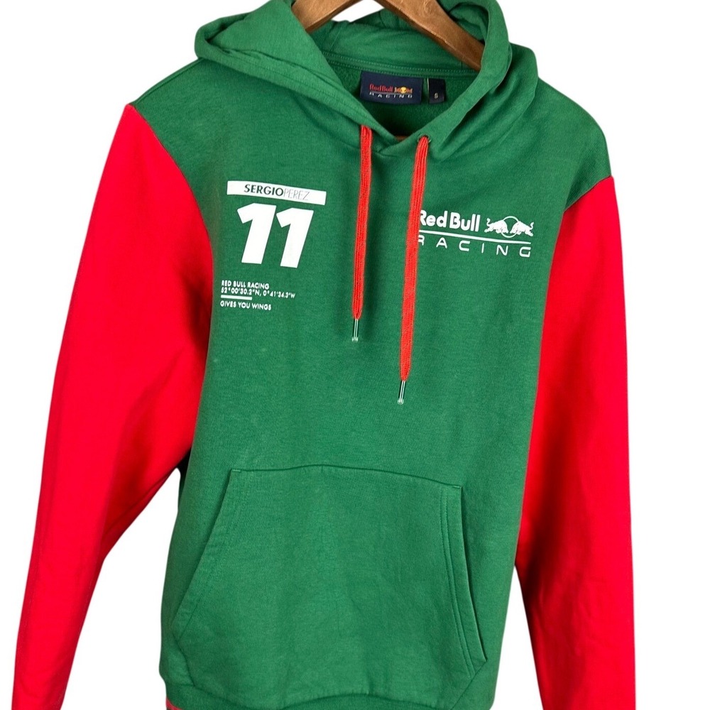 Sergio Perez 11 Red Bull Racing Green Red Hoodie Mens Size S